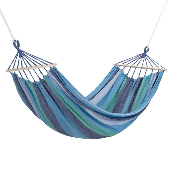 NC9004 MODRO-TMAVĚ MODRÁ HOPACÍ SÍŤ S DŘEVĚNÝM TRÁMNÍKEM 70 CM A KOVOVOU RUKOJEŤÍ NILS CAMP