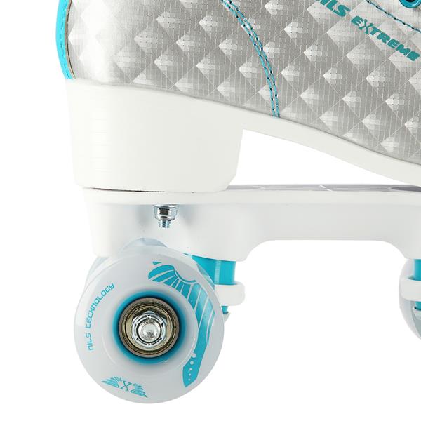 NQ14198 SILVER-TURQUOISE SIZE 32 NILS EXTREME ROLLER SKATES