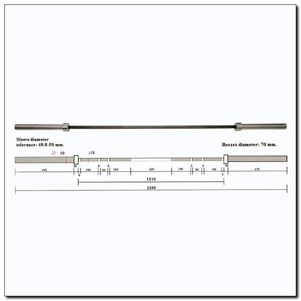 GO680 OLYMPIC BAR 20KG 2200MM HMS WITH LOCK JAW CLAMPS BLACK
