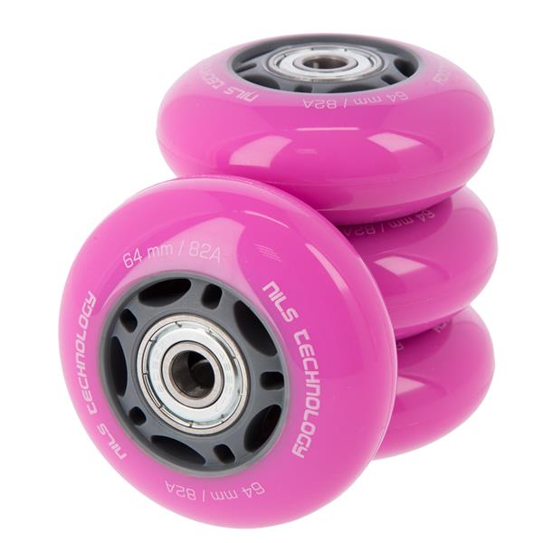 PU 64x24 82A (4pcs.) PINK + ABEC-7 (8pcs.) NILS EXTREME SET