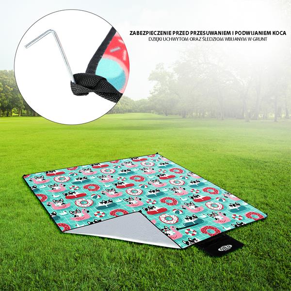 NC8015 PICNIC BLANKET DOGS 200 x 200 cm NILS CAMP