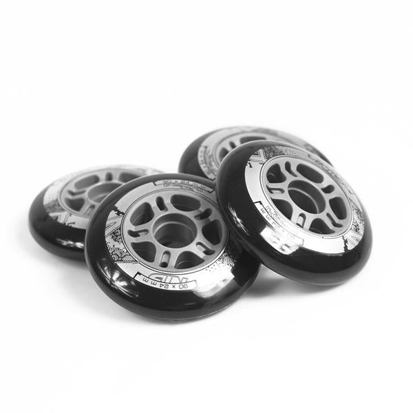 PU 90x24 82A BLACK WHEELS (4 pcs.) NILS EXTREME