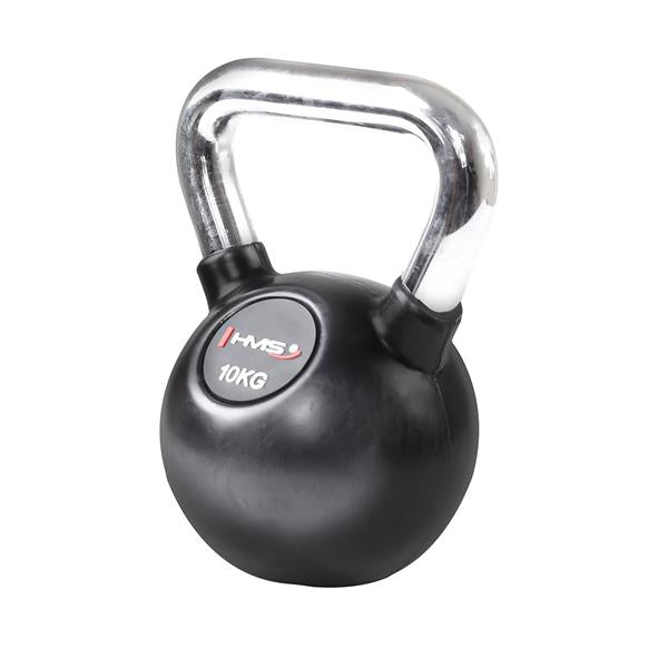 KGC10 CHROME RUBBER-COATED KETTLEBELL HANDLE CAST IRON HMS