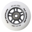 PU 84x24 82A BÍLÁ MATNÁ (4 ks) + ABEC-9 CHROM (8 ks) NILS EXTREME SET