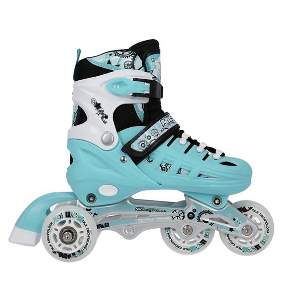 NH10905 4in1 MINT SIZE L(39-42) NILS EXTREME INLINE SKATES WITH ADJUSTABLE HOCKEY BLADE