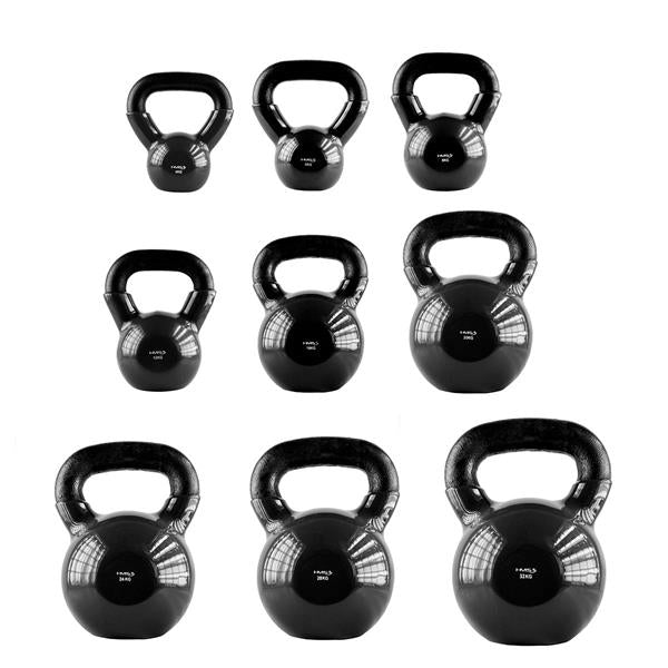KNV04 BLACK KETTLEBELL CAST IRON VINYL-COATED HMS