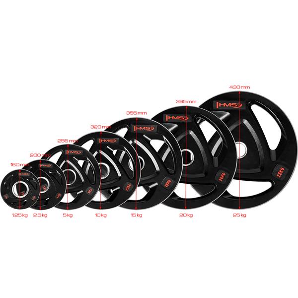 TOX25 BLACK OLYMPIC PLATE RUBBER-COATED 25 KG HMS